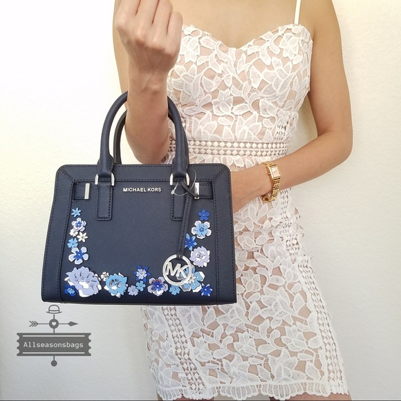 Michael Kors Handbags - NWT Michael Kors Dillon satchel floral navy bag